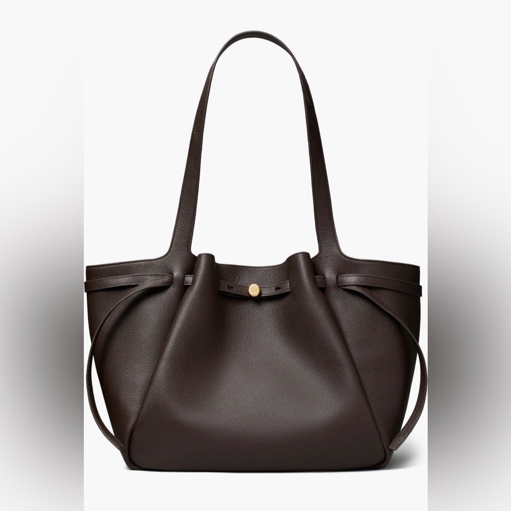 Tory Burch Romy Brown Leather Tote Bag